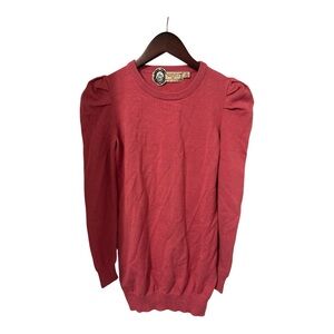 Forever 21 Women's Pink / Berry Long Sleeve Sweater Pleated Shoulder Size Small